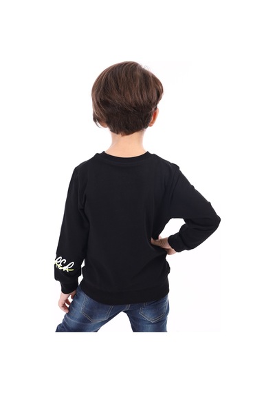 Toontoy Kids Toontoy Erkek Çocuk Football Baskılı Sweatshirt Siyah