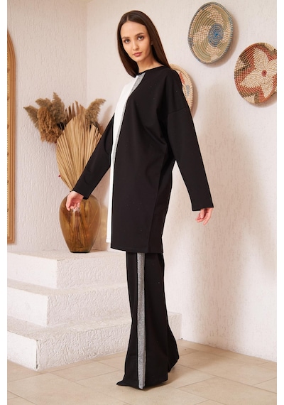 Darlin Moda Kadın Siyah Sim Detaylı Garnili İkili Takımı Dm5000 Siyah Darlin Moda Kadın Siyah Sim Detaylı Garnili İkili Takımı Dm5000 Siyah