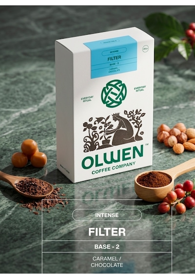 Olwen Coffee Öğütülmüş Ve Demlemeye Hazır Filtre Kahve - 250 Gr 2'li Set Base 2 Çikolata, Karamel, Yoğun