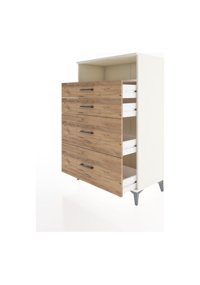 Hyperion Dolap Tek Raflı 4 Çekmeceli 88x44x134 Aytaşı-çam Aytaşı