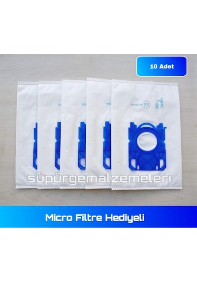 Philips Uyumlu Fc 8027 Toz Torbası 10 Adet + Micro Filtre