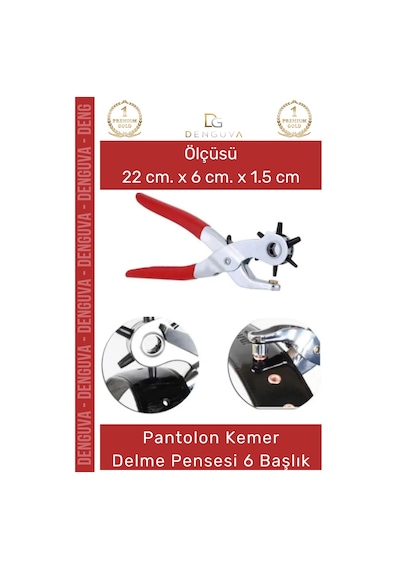 Özel Üretim 6 Başlıklı Delik Açıcı Perçin Prensi Erkek Kadın Pantolon Kemer Delme Pensesi