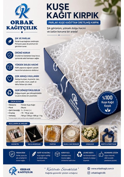 Kuşe Kâğıt Kırpık Dolgu 500 Gr Hediyelik Kutu, Paketleme Ve Dekorasyon