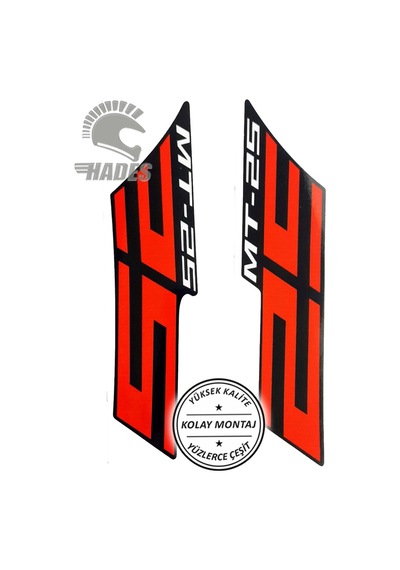 Hades Motosiklet Aksesuarları Yamaha Mt25 Sticker Seti Kırmızı
