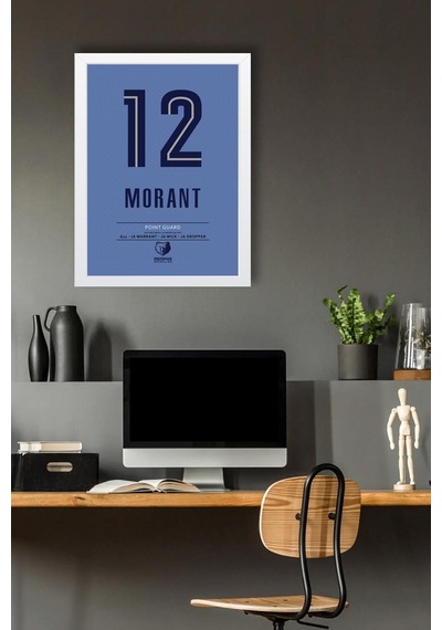 Ja Morant Forma Çerçeveli Tablo - Nba Memphis Grizzlies Jersey