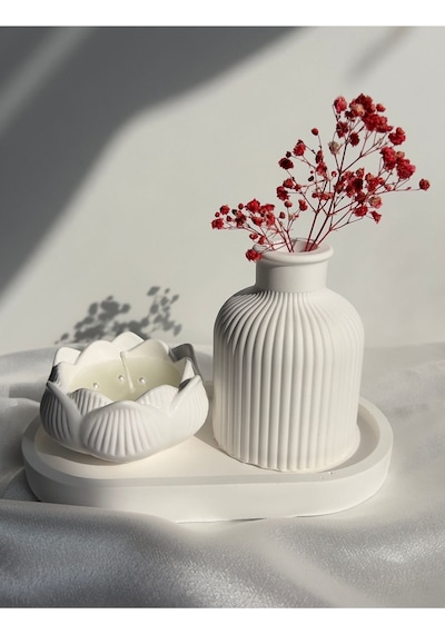 Bernami Mumluk Şamdanpinterest Şakayık Mumlu Dekoratif 3 Lü Set Diğer