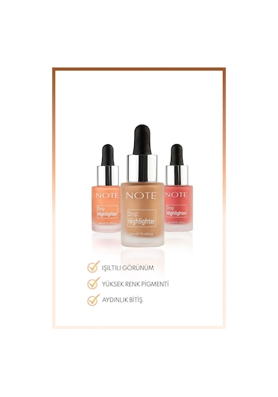 Note Cosmetique Drop Highlighter Işıltılı Likit Aydınlatıcı - 02 Charming Desert