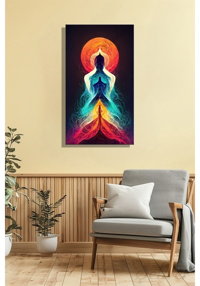 Panoramik Dikey Kanvas Duvar Tablosu Tekli Salon Mutfak Yatak Odası Ofis Kundalini Çakra