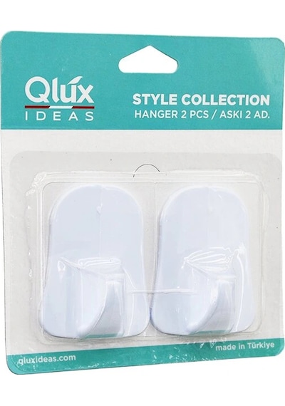 Qlux L-00735 2pcs Opak Beyaz Plastik Askı Çok Renkli