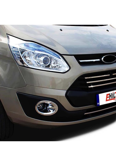 Ford Tourneo Custom 2012-2017 Krom Sis Farı Çerçevesi Van-2 Parça-abs Krom