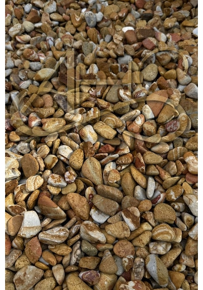 Sarı Çizgili Rainbow Dolomit Çakıl Taşı 1-3 Cm 5 Kg Dekoratif Bahçe Peyzaj Saksı Akvaryum Teraryum