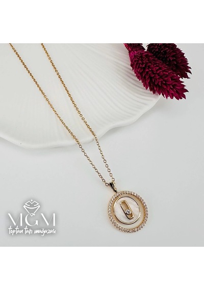 Zirkon Taşlı Zincir: Çelik Çelik Kolye 40+5 Cm - Kl0220 Çok REnkli