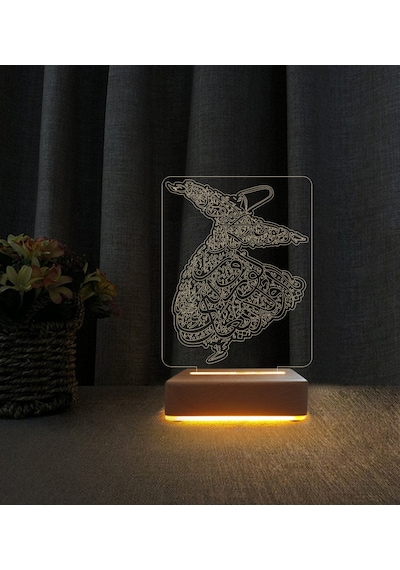 Semazen Lamba 3d Led Masa Lambası Doğum Günü Hediyesi Lamba