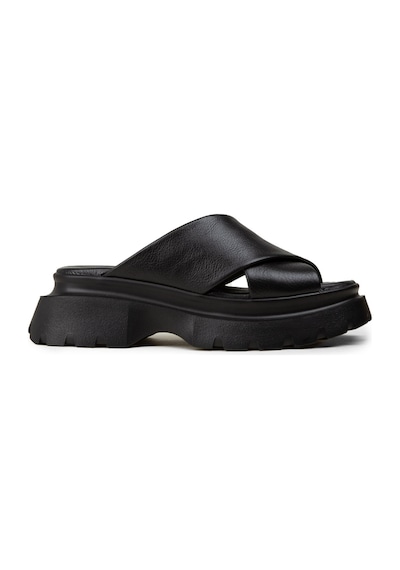 Deery Kadın Hakiki Deri Siyah Platform Terlik - L2519zsyhp01