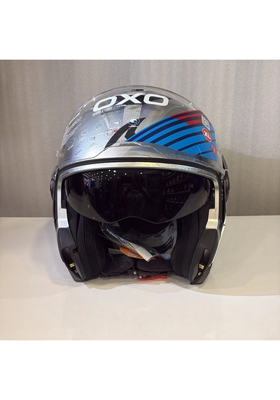 Kask Shark Oxo Speed-tech Çene Açılır Gümüş Siyah/gümüş