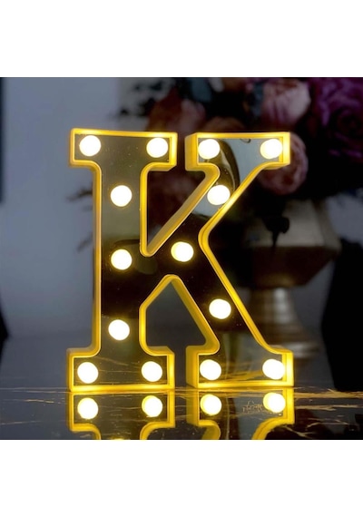 Dekoratif Led Işıklı 3d K Harfi Büyük Boy Organizasyon Doğum Günü