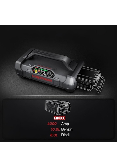 Lokithor Lıpox 14.8volt Li-polimer 4000a Takviye Gücü Apartx İle Uyumlu Yedek Akü Fr Lıpox