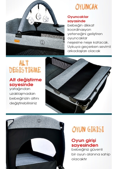 Baby Home Yeni Doğan Full 9 In 1 Set 1010 Travel Sistem Bebek Arabası 560 Bebek Oyun Parkı Yatak Beşik