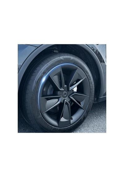 Red Lion Parts Tesla Model Y Juniper 2025+ Uyumlu 19 İnç Uberturbine New Star Stil Jant Kapağı Seti - Siyah-koyu Gri 4 Adet