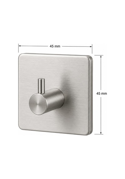 2 Adet Kare Tekli Modern Banyo Askılık 45 Mm Paslanmaz Çelik Delmeden Yapışkan Montaj Inox