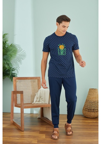 Sevim Erkek Kısa Kol Lacivert Pijama Takım C9t7n49 001