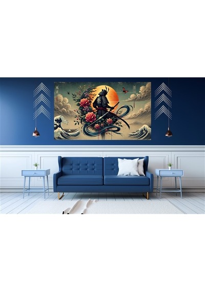 Ti-play Masakı 60x90cm Modern Samuray Pvc Çerçevesiz Tablo