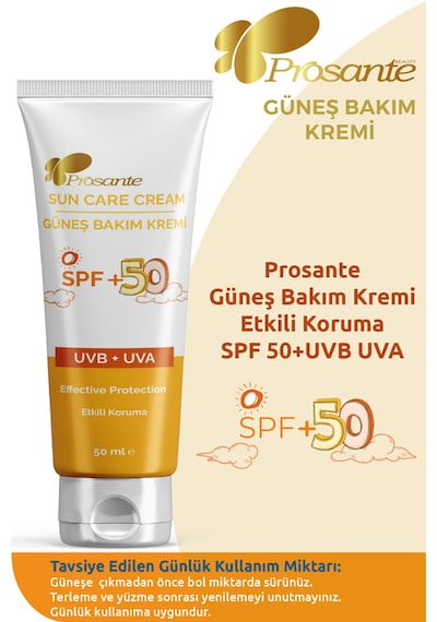 Prosante Güneş Bakım Kremi Spf +50 Çocuk Etkili Koruma 50ml