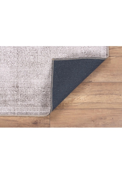 Gümüş Gri Ve Vizon Tamamen Eskitme Vintage Halı -al222ou