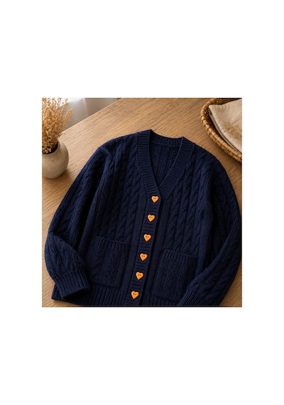 6'lı Turuncu El Yapımı Polimer Kil Kalp Düğme 1,5 Cm Dekoratif Örgü, Bebek Yeleği Ve Amigurumi Düğmesi
