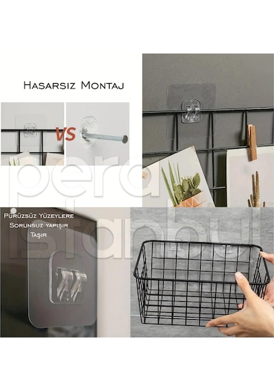 6 Adet Süper Güçlü Şeffaf Çerçeve Askısı Lekesiz Duvar Yapışkanı Mutfak Banyo Raf Tutucu Aksesuarı 25217881
