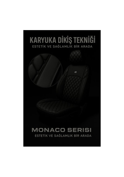 Mini Cooper 2014 Ve Sonrası Uyumlu Monaco Serisi Siyah Oto Koltuk Kılıfı