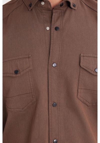 Tudors Erkek Regular Fit Rahat Kesim Çift Cepli Spor Yaka Denim Kahverengi Gömlek-36859 Kahverengi Tudors Erkek Regular Fit Rahat Kesim Çift Cepli Spor Yaka Denim Kahverengi Gömlek-36859 Kahverengi