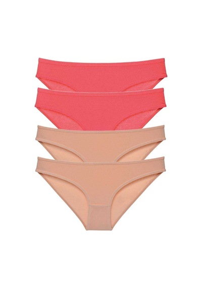 Royaleks 4 adet Süper Eko Set Likralı Kadın Slip Külot Fuşya Ten RYL-EKO4028 Fuşya