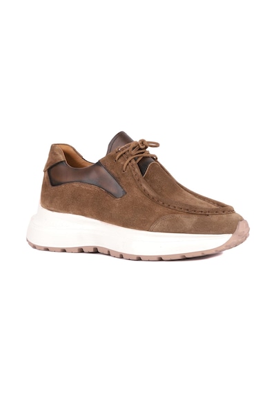 Shoetyle - Vizon Hakiki Süet Bağcıklı Erkek Günlük Ayakkabı 115-k525-1323 Vizon
