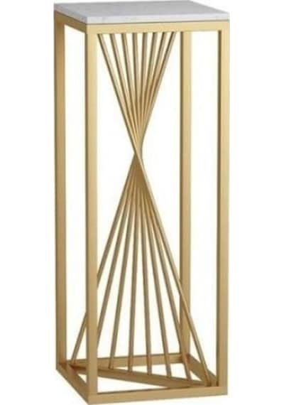 Beli Metal Gold Üçlü Set Çiçeklik Ve Saksılık