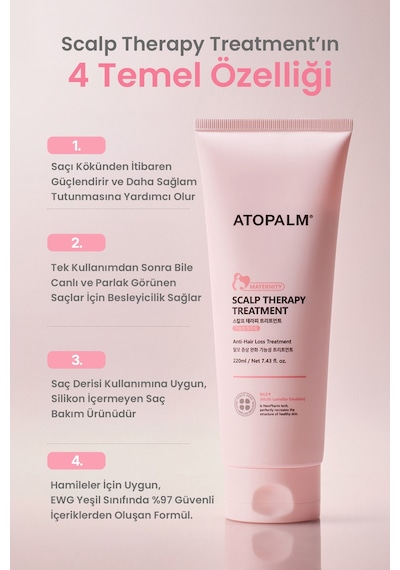 Hamileler İçin Silikonsuz Dökülme Karşıtı Saç Kremi Atopalm Maternity Care Scalp Therapy Treatment