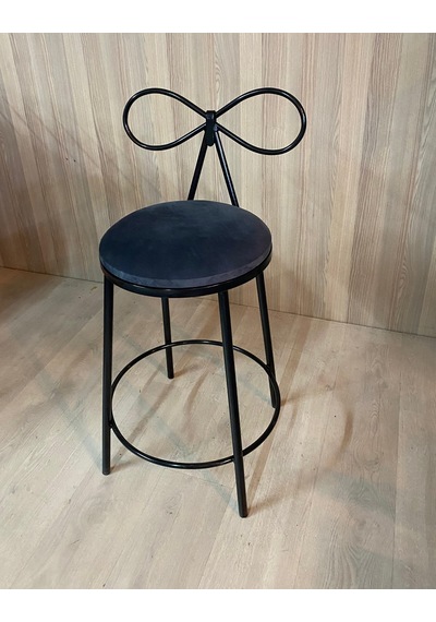 Fiyonk Metal Bar Sandalyesi 60 Cm Siyah