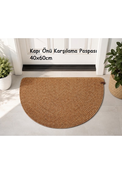 Jüt Hasır D Paspas, Kapı Önü Karşılama 40x60 -bej Kırçıllı
