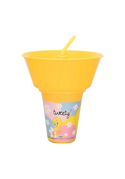 Tweety Yuvarlak Mısır Kovalı Pipetli Bardak