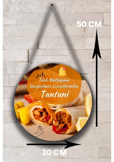Tantuni Dükkanı İçin Çift Taraflı Karşılama Tabelası, Tantuni Salonu Kapı Duvar Tablo Pano Süs