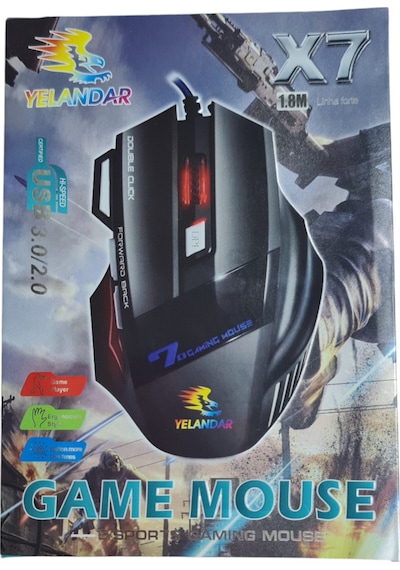 Yelandar X7 Kablolu 6 Tuşlu Oyuncu Optik Mouse