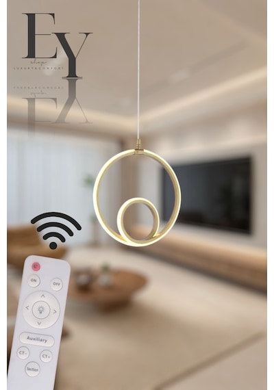 Ey Shop Eskitme Damla Göz Model 3 Renk Kumandalı Led Avize Eskitme Gold