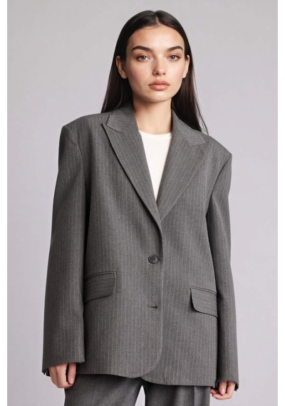 Defacto Oversıze Ceket Yaka Blazer Ceket G8900ax26spgr394 Gri-gr394