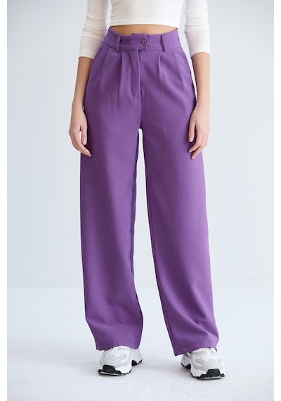 Sortie Collection Rahat Kesim Klasik Model Kumaş Pantolon Mor-mor Mor