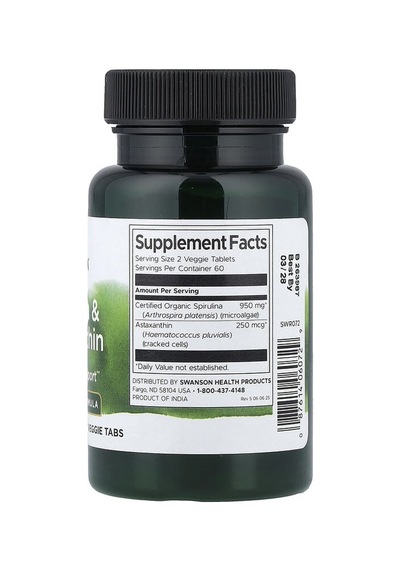 Swanson Vitamins, Spirulina & Astaxanthin, 120 Veggie Tabs