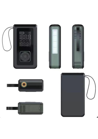 Taşınabilir 4'ü 1 Arada Akü Takviye Cihazı Kompresör, Powerbank