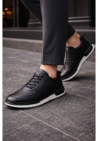 Prestige Walk Erkek Siyah Hakiki Deri Lüks Tasarım Rahat Taban Klasik Casual Sneaker Ayakkabı Prestige Walk Erkek Siyah Hakiki Deri Lüks Tasarım Rahat Taban Klasik Casual Sneaker Ayakkabı