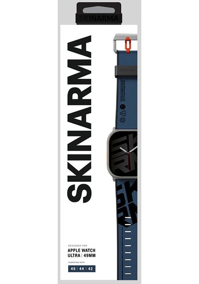 Watch 44mm Uyumlu Kordon Skinarma Spunk Serisi Pu Deri Strap Kayış Mavi