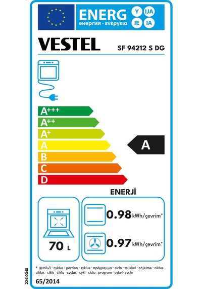 Vestel SF 94212 S DG 70 LT Solo Fırın