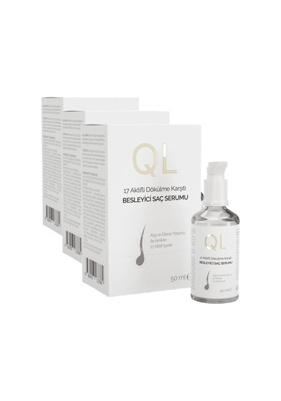 Ql 17 Aktifli Saç Dökülmesine Karşı Serum Alg Ve Deniz Yosunu İçerikli Besleyici Saç Serumu 3 Paketi